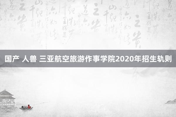 国产 人兽 三亚航空旅游作事学院2020年招生轨则